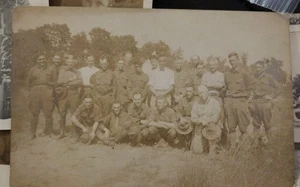 RPPC: World War I Era Group Of Men In Uniform & Civilian Clothes? Orig Unused! - Picture 1 of 2