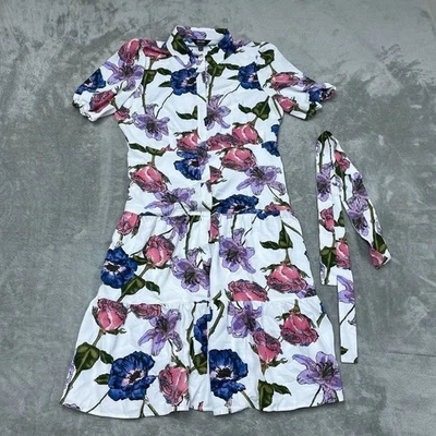 Nicole By Nicole Miller Floral Print Button-Up Dress Size M a0549 - Image 1 of 4