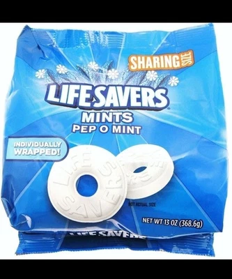 Salvavidas ~ Pep O Mint ~ Caramelo duro envuelto individualmente ~ Bolsa de 13 oz Foto 1 de 4