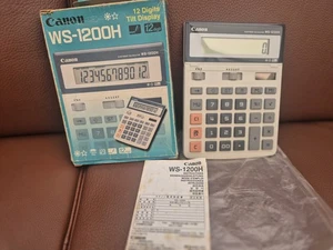 Canon WS-1200H 12 Digit Desktop Calculator Solar Battery Large Button new boxed - Picture 1 of 4