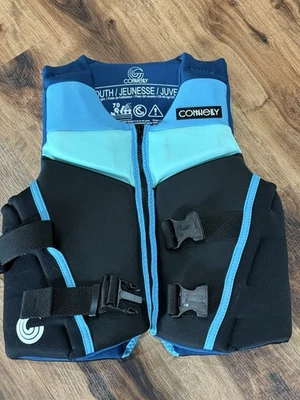 CONNELLY YOUTH BOY CLÁSICO CHALECO SALVAVIDAS DE NEOPRENO NATACIÓN, NAVEGACIÓN AZUL NEGRO Foto 1 de 4