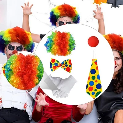 5x Clown Costume Set Easy Wear Circus Outfit for Carnival Circus Festive Events - Bild 1 von 4