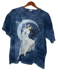 Camiseta para mujer grande con estampado de hadas azul lavado mineral - Imagen 1 de 6