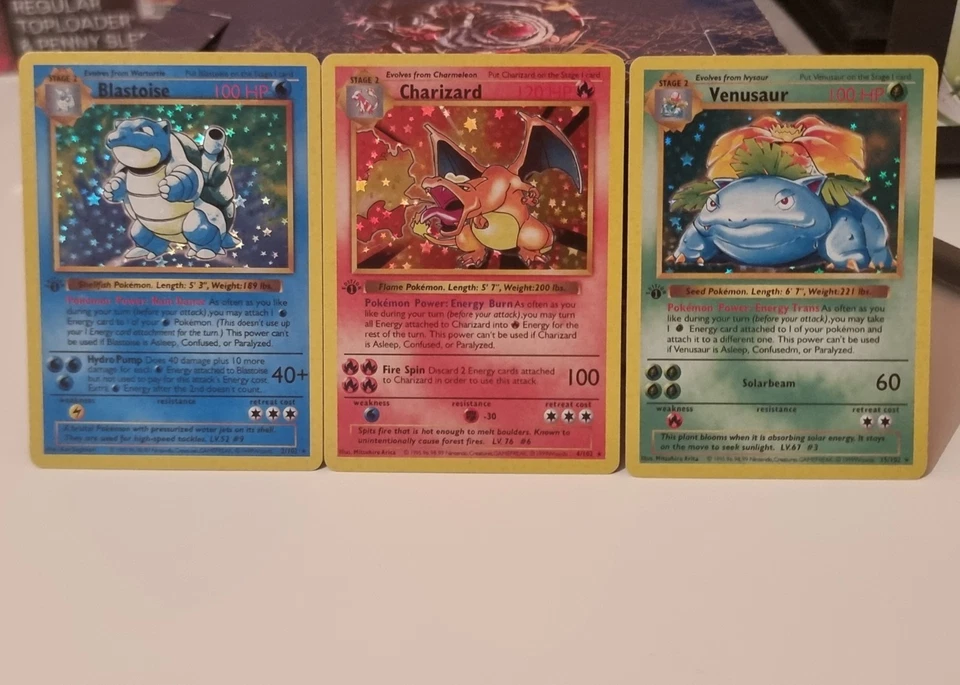 Pokemon Karten Base Set - Glurak, Turtok, Bisaflor 1999 Holo - Oldschool - Bild 1 von 2