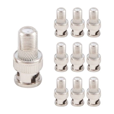 BNC Male to F Female CCTV Camera Coax Cable Connector (Pack of 10) Q1J27207 - Image 1 of 4