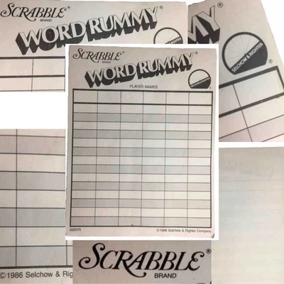 Scrabble Word Rummy Score Pad 1986 hojas oficiales de 41 páginas Foto 1 de 4