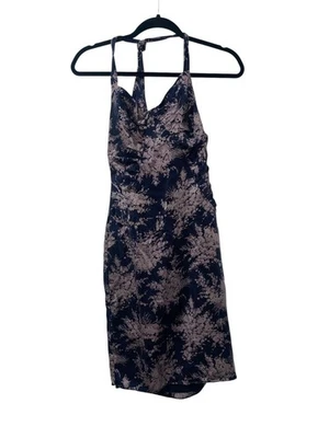 Maxi Vestido Betsey Johnson RN: 77751 Años 90 Y2K Azul Floral Seda Halter Talla 8 Foto 1 de 4