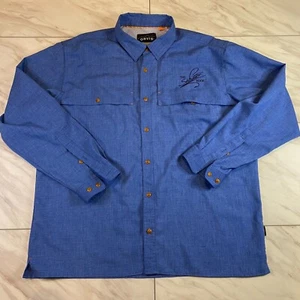 Orvis Long Sleeve Button Down Fishing Shirt Blue Performance XL - Picture 1 of 6