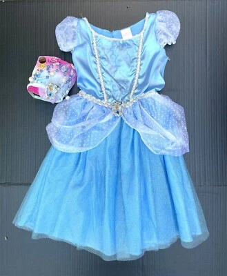 Disney принцесса Золушка девочек Med (8-10) блестящий мяч платье + соответствующая тиара - Изображение 1 из 4