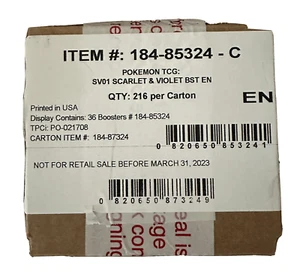 Pokemon Scarlet and Violet 6 BOX BOOSTER BOX CASE Factory Sealed