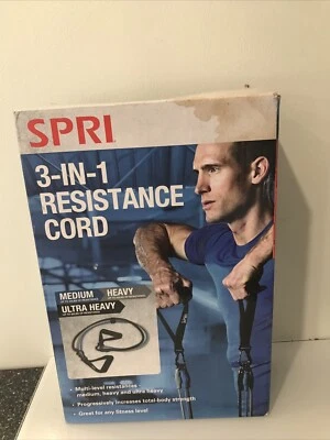 SPRI 3-EN-1 Cable de Resistencia Medio Pesado Ultra Pesado Entrenamiento Bandas Deportivas Nuevo Foto 1 de 4