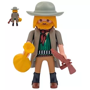 Playmobil figura vaquero con arma y bolsa de monedas bandido Western - Imagen 1 de 1