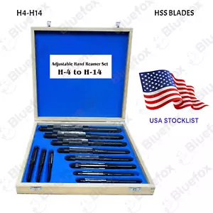 11 pz/set Alesatori manuali regolabili A-K, H4-H14, da 15/32 a 1-1/2, HSS 6 lame USA - Foto 1 di 2