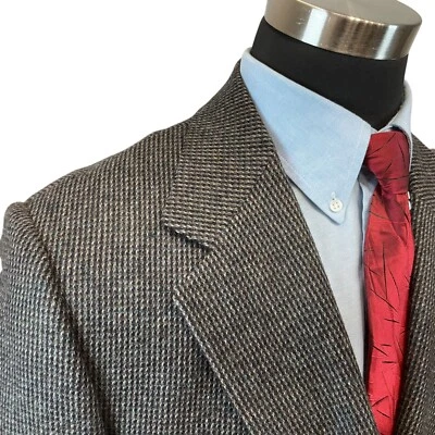 Blazer masculino de tweed 48L Domenico marrom preto azul cinza casaco esportivo novo cabeça de unha - Imagem 1 de 4