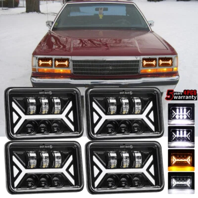 Faros LED 4x6" Alto-Bajo DRL Fit Ford LTD Crown Victoria Mustang Granada 4 un. Foto 1 de 4