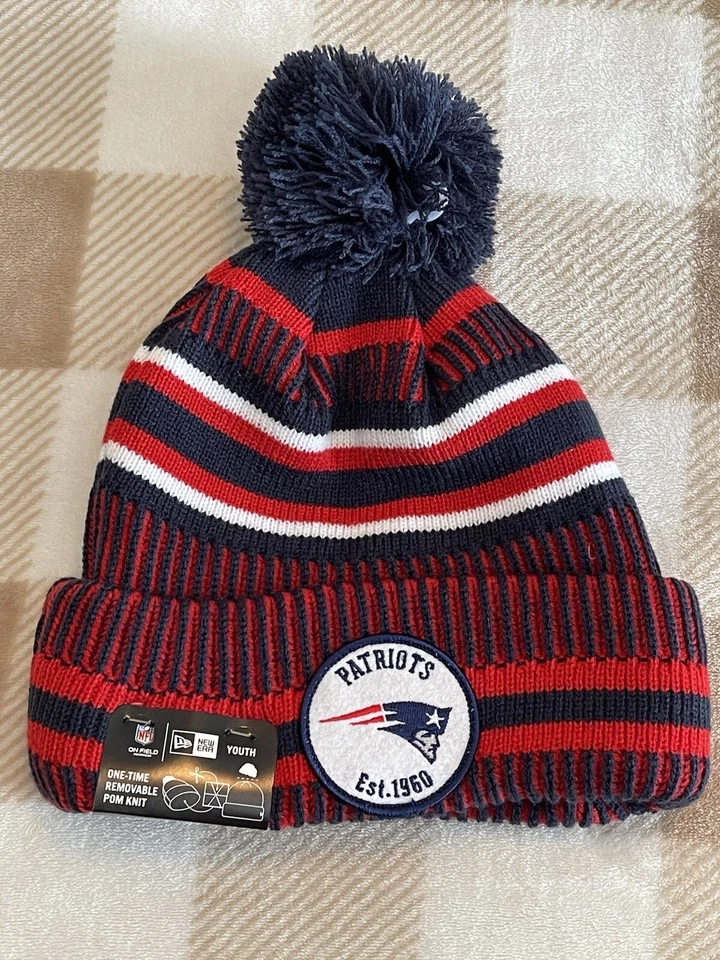 Gorro New England Patriots New Era Puño Pom Lateral Juvenil Talla Única Nuevo Rojo Foto 1 de 1