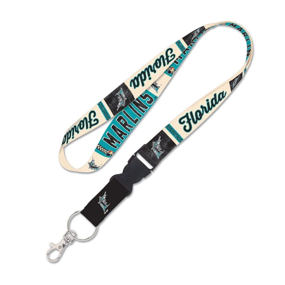 MIAMI FLORIDA MARLINS COOPERSTOWN RETRO LANYARD DETACHABLE BUCKLE NEW WINCRAFT - Image 1 of 1