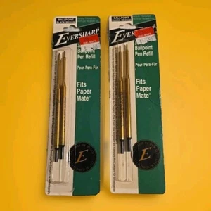 NUOVO set di 2 refill penna a sfera EVERSHARP Jumbo nero medio paper mate (1996) - Foto 1 di 8