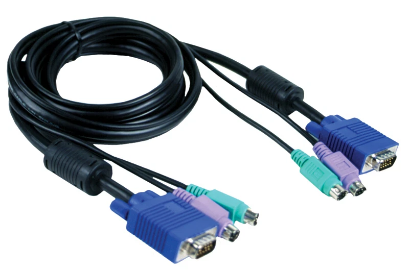 D-LINK DKVM-CB KVM Switch Cable 1.8M 6FT VGA Video Monitor PS2 Keyboard Mouse - Image 1 of 4