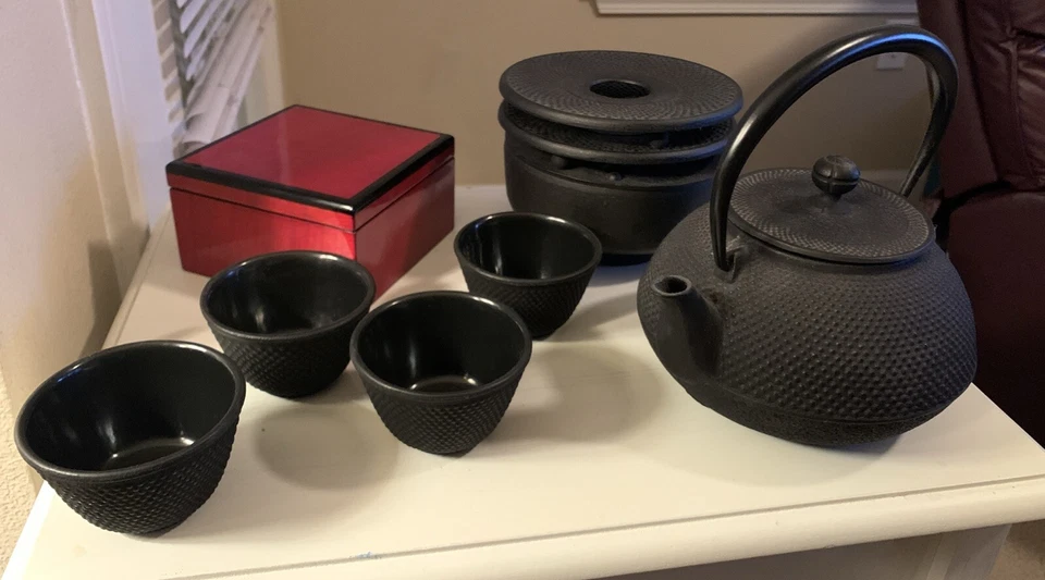 Conjunto de infusor de bule de chá WAZUQU TEAVANA ferro fundido com rebite e porta-copos - Imagem 1 de 4