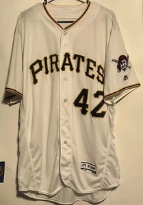 Authentic #42 PIRATES JACKIE ROBINSON Day Team Issued  JERSEY Majestic Size 48 - Picture 1 of 4