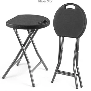 Folding Stool Chair Set of 2 ,Small Collapsible Skinny Stool - Picture 1 of 8