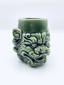 Tasse Krug Vintage Keramik Wächterlöwe Fu-Hund Tempelhund Grün Kunsthandwerk - Bild 1 von 7