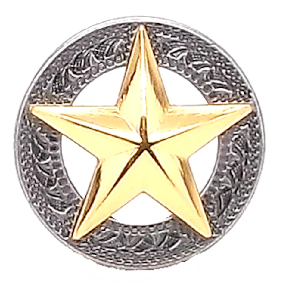 Star Concho Silver with Gold Screw Back 1-1/4" 11373-44  - Image 1 of 1