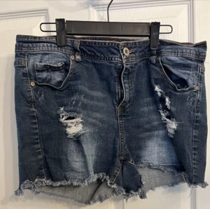 Distressed Highway Jeans cut off Shorts size 16 - Picture 1 of 8