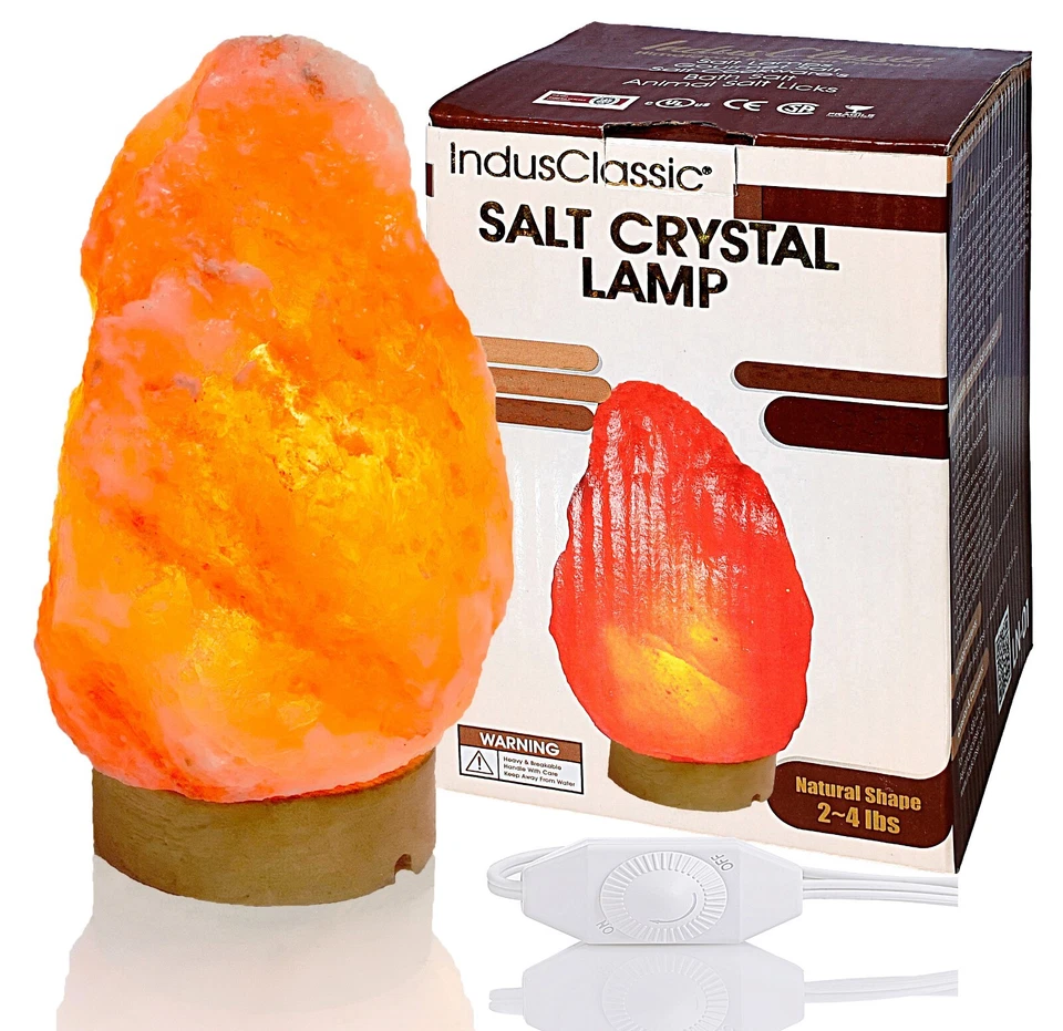 INDUS CLASSIC IndusClassic Natural Himalayan Crystal Rock Salt Lamp Air Purifier 2~4 lbs