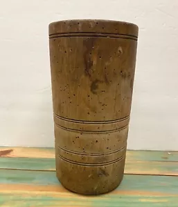 ****** Antico mortaio in legno primitivo alto 8,5” largo 4,5” ****** - Foto 1 di 19