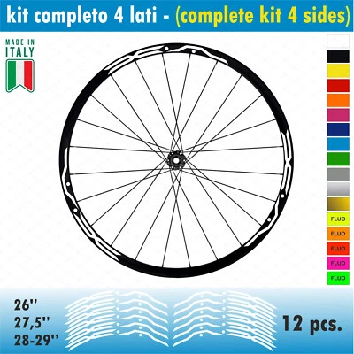 PIMA STICKERSLAB Kit adesivi per Cerchi Bici 26 27,5 28-29 Pollici Ruota MTB Mountain Bike MTB010