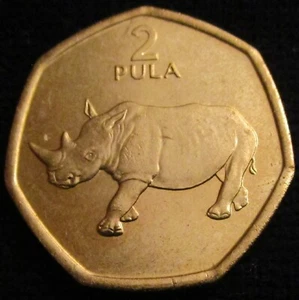 *GUTSE* BOSTSUANA, 2 PULA 1994, RINOCERONTE, CASI SIN CIRCULAR. - Imagen 1 de 2