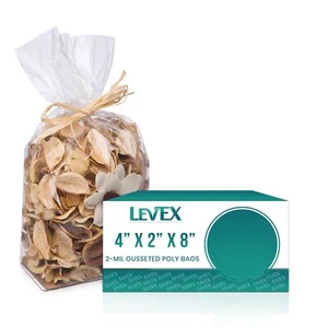 2-Mil Expandable Gusseted Poly Bags Clear Polyethylene Multiple Sizes LDPE - Picture 1 of 25