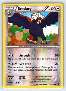 Braviary 93/114 2016 XY Steam Siege Pokemon Card Reverse Holo Uncommon - Nm - Picture 1 of 2