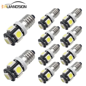 10x E10 MES Screw LED Xenon White Car Interior Bulb Torch Headlamp Flashlight12V - Picture 1 of 7