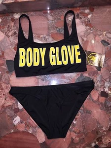 Nuevo con etiquetas Body Glove negro logotipo 1989 Der Look bikini traje de baño conjunto de 2 piezas para mujer - Imagen 1 de 12