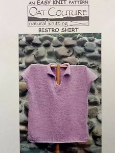 Oat Couture Knitting Pattern BISTRO SHIRT Tee Sweater Collar 2003 EK706 2 weight - Picture 1 of 2