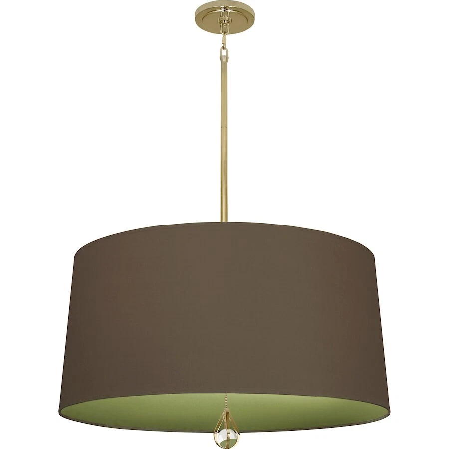 Robert Abbey Williamsburg Custis 3-LT Pendant, Brass, Storm/Parrot Green - BN333 - Image 1 of 1