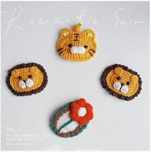 SET of 2 Crochet Hair Clips Knitted Hair Clips Cute Toddler Hair Accessories GIF - Picture 1 of 5