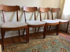 Kipp Stewart for Drexel Declaration Mid-Century Sculpted Walnut Dining Chairs