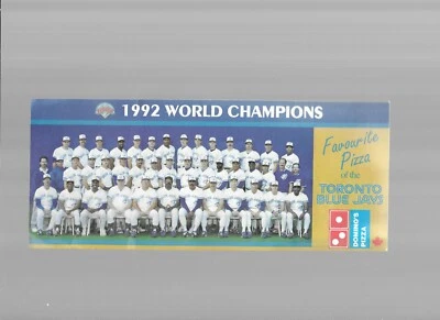 TORONTO BLUE JAYS 1992 WORLD CHAMPIONS TEAM PICTURE/DOMINOS PIZZA PROMOTION - Image 1 of 2