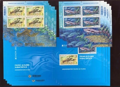 Moldavia 2024 Europa CEPT Flora y fauna submarina 5x 2 hojas**MNH + 5 folletos Foto 1 de 2