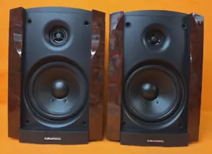 Grundig Box Speaker 2 Way Bass Reflex BookShelf Walnut effect Speaker Working - Picture 1 of 22