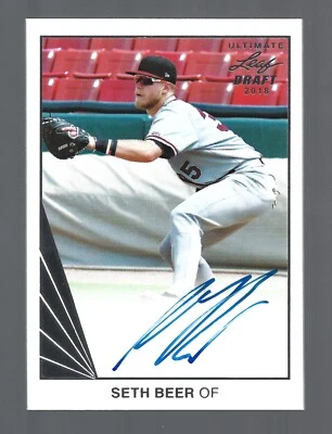 Seth Beer AUTOGRAPH RC Clemson Tigers 2018 Leaf Ultimate Draft AUTO Baseball - Image 1 of 2