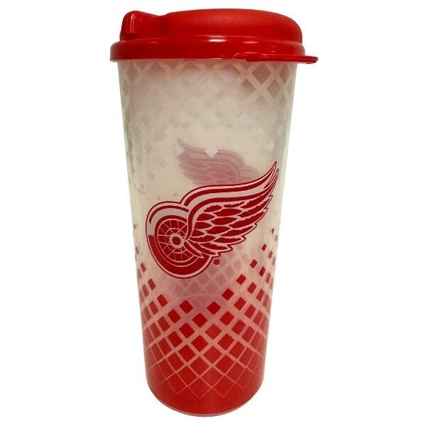 底特律红翼玻璃杯24盎司网格风格双壁NHL官方商品 — 第 1/1 张图片