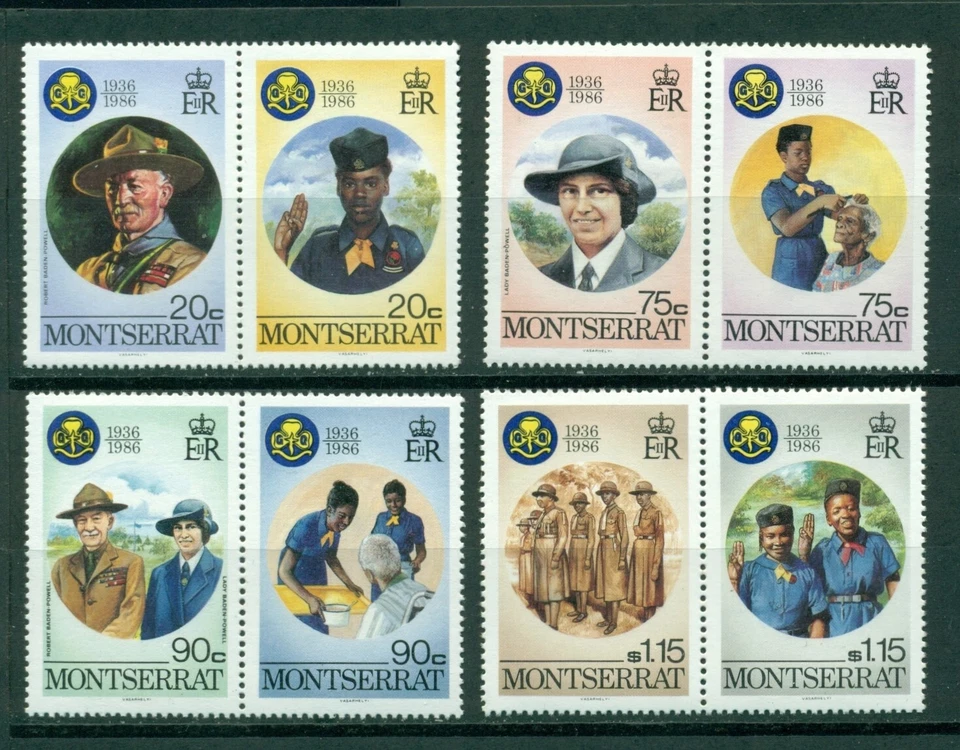 Montserrat Scott #592-595 MNH пары Girl Guides 50th ANN $$ - Изображение 1 из 1