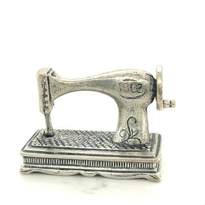 Vintage Sterling Renaissance traditionelle Handnähmaschine Figur Miniatur - Bild 1 von 9