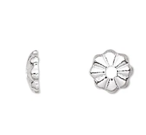 Bead Cap, 1000 Silver Plated Brass 3x1mm Mini Ribbed Bead Caps to Fit 2-4mm Bead - Picture 1 of 4
