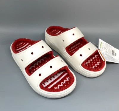 Crocs Unisex Classic Cozzzy Holiday Sweater Sandal Lined New - Image 1 of 4